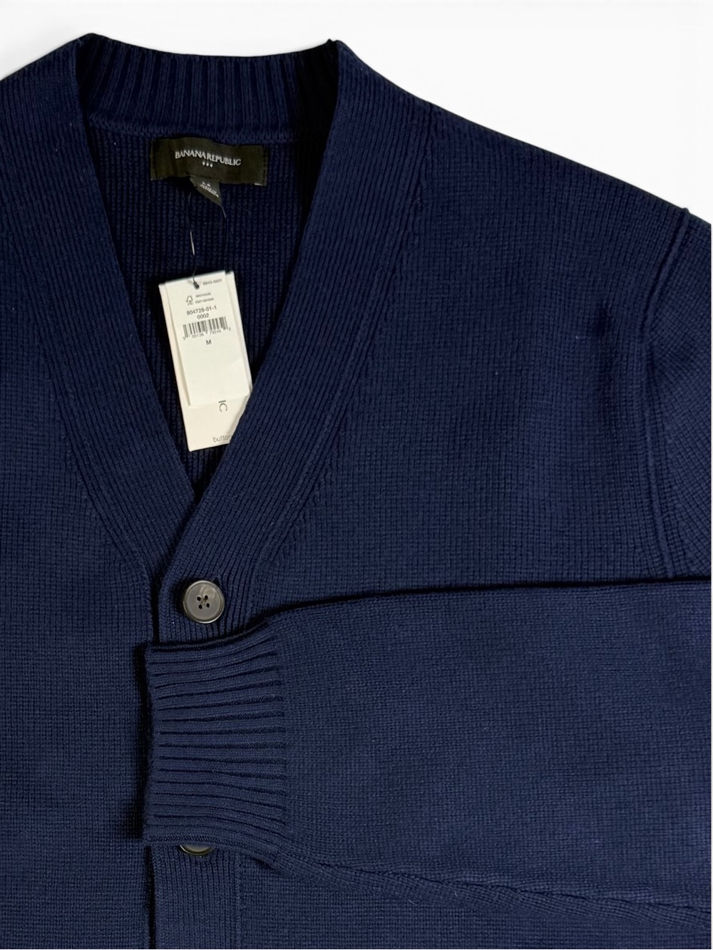 Banana Republic Navy Cotton Blend Cardigan Sweater Men’s Medium NWT
